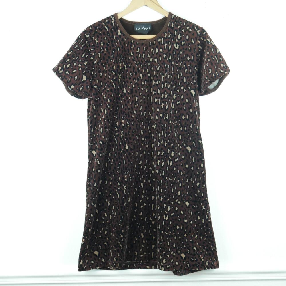Vintage Large Dress Velvet Animal Print Grunge Goth 90s Y2K Chocolate Brown Mini